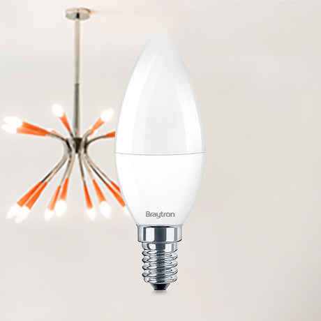 Lâmpada LED Vela 6,5W 560lm E14 6500K Braytron