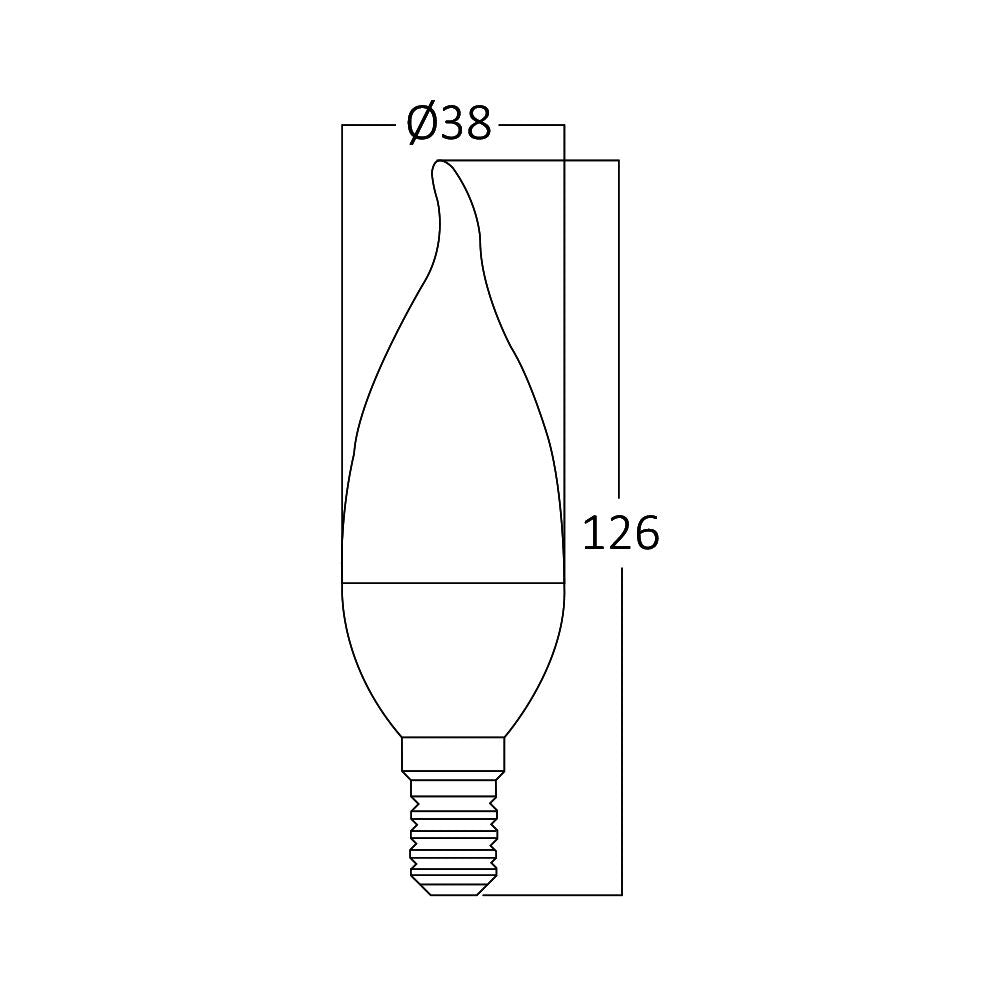Lâmpada LED Vela 6,5W 560lm E14 3000K Braytron
