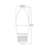 Lâmpada LED Vela 6,5W E27 4000K Braytron