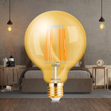 Lâmpada LED Filamento G125 6W E27 2200K Âmbar Braytron – Iluminação Vintage com Alta Presença