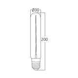 Lâmpada LED Filamento Tubular T30 6W E27 2200K Âmbar Braytron – Design Clássico para Decoração Retrô