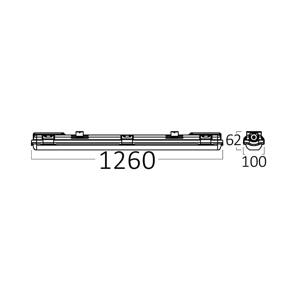 Luminária LED à Prova d'Água Braytron Aqualine 2x1.2m IP65 | Iluminação à Prova d'Água