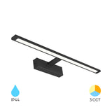 Luminária Braytron Aria 600 12W 3IN1 Preta IP44 para Espelho | Iluminação Regulável
