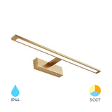 Luminária Braytron Aria 600 12W 3IN1 Dourada IP44 para Espelho | Iluminação Regulável