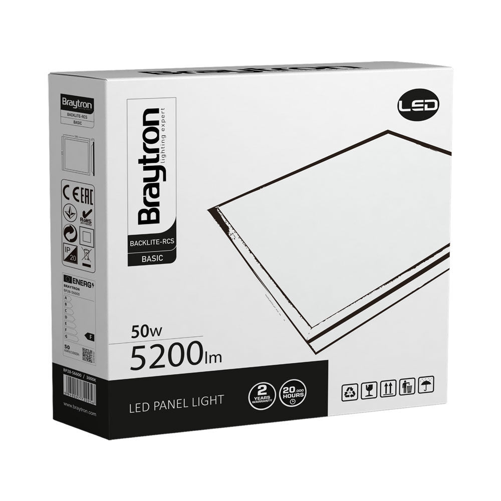 Painel LED Braytron 50W 5200lm 595x595mm 4000K | Iluminação LED