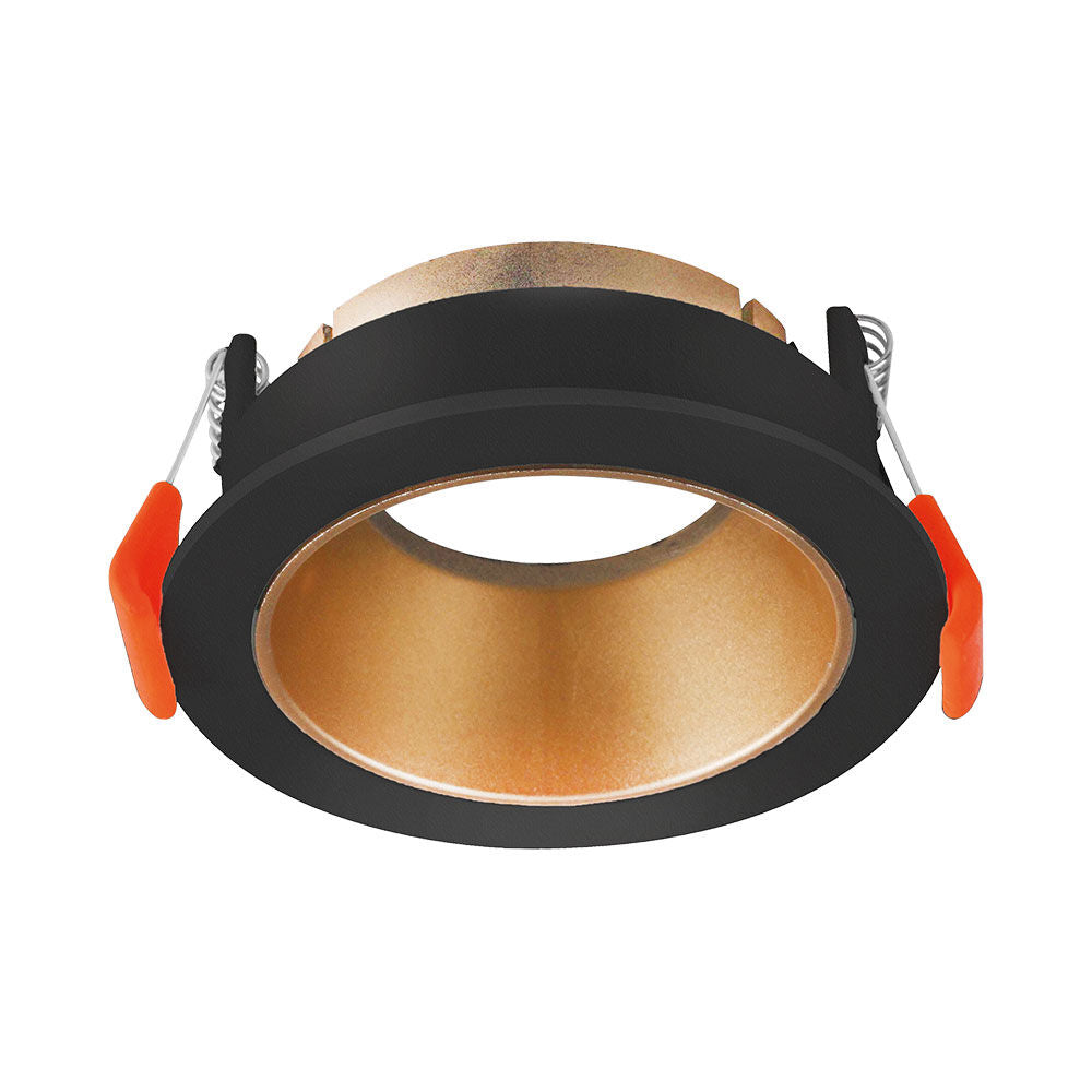 Spot LED Braytron Beta Redondo Preto com Acabamento Dourado | Iluminação Direcionada