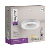 Luminária de Teto Braytron Blade Pendente Redonda 45W Madeira com Controle Remoto | Iluminação Regulável