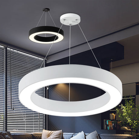 Luminária de Teto Braytron Blade Pendente Redonda 45W Branca com Controle Remoto | Iluminação Regulável