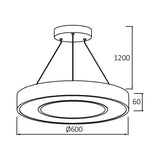 Luminária de Teto Braytron Blade Pendente Redonda 45W Branca com Controle Remoto | Iluminação Regulável