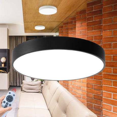 Luminária de Teto Braytron Blade Redonda 45W Preto com Controle Remoto | Iluminação Regulável