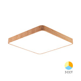 Luminária de Teto Braytron Blade Quadrada 36W 3IN1 Madeira | Iluminação Regulável