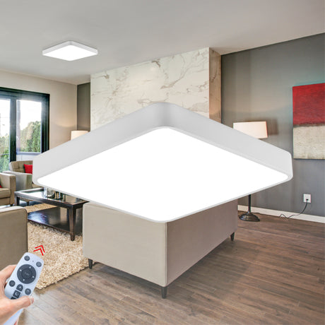 Luminária de Teto Braytron Blade Quadrada 45W Branca com Controle Remoto | Iluminação Regulável