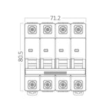 BRAYTRON-DISJUNTOR-4P-50A C TYPE 4.5KA-MCB