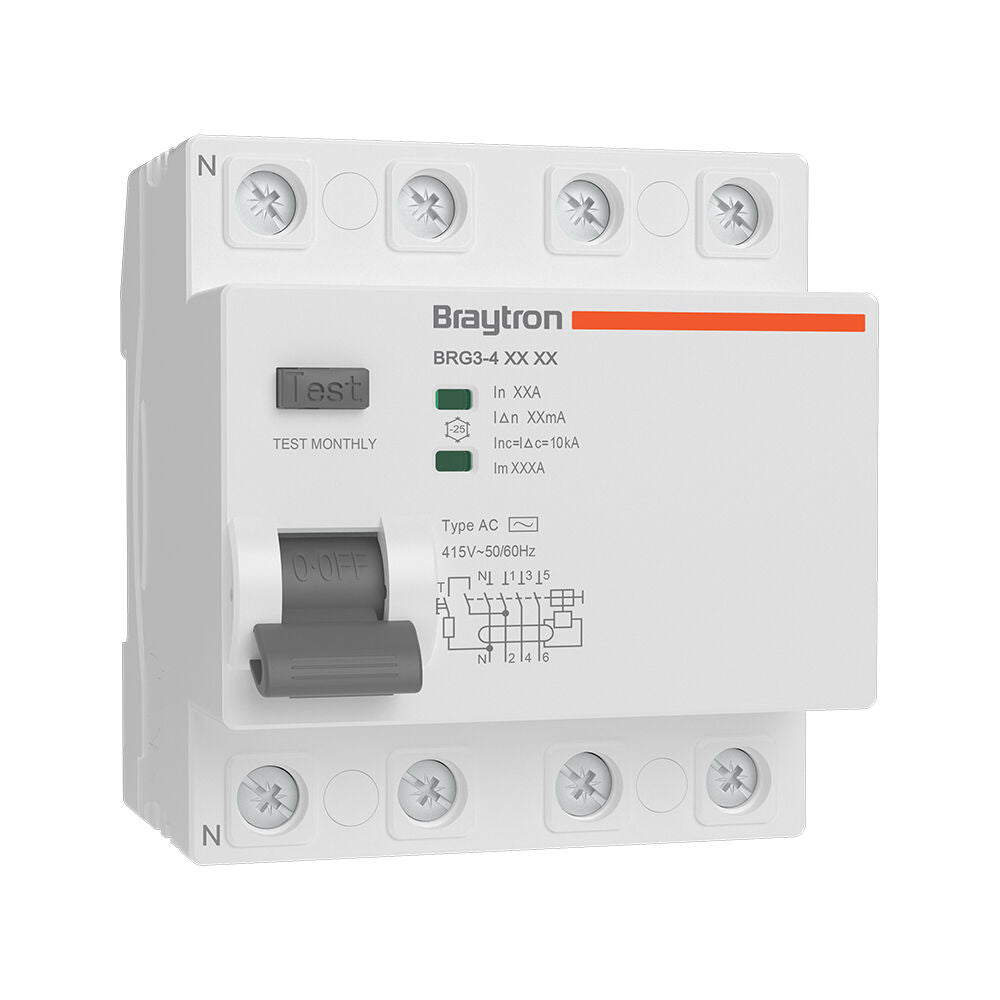 BRAYTRON-DIFERENCIAL-4P-40A-300mA 10KA RCCB