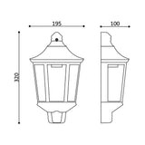 Luminária de Parede Braytron Dublin Preta 1xE27 IP44 | Iluminação Externa