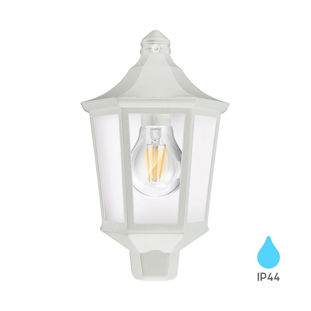 Luminária de Parede Braytron Dublin Branca 1xE27 IP44 | Iluminação Externa
