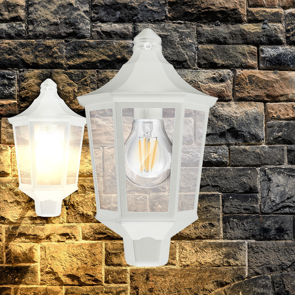Luminária de Parede Braytron Dublin Branca 1xE27 IP44 | Iluminação Externa