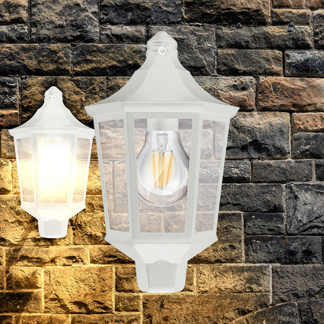 Luminária de Parede Braytron Dublin Branca 1xE27 IP44 | Iluminação Externa