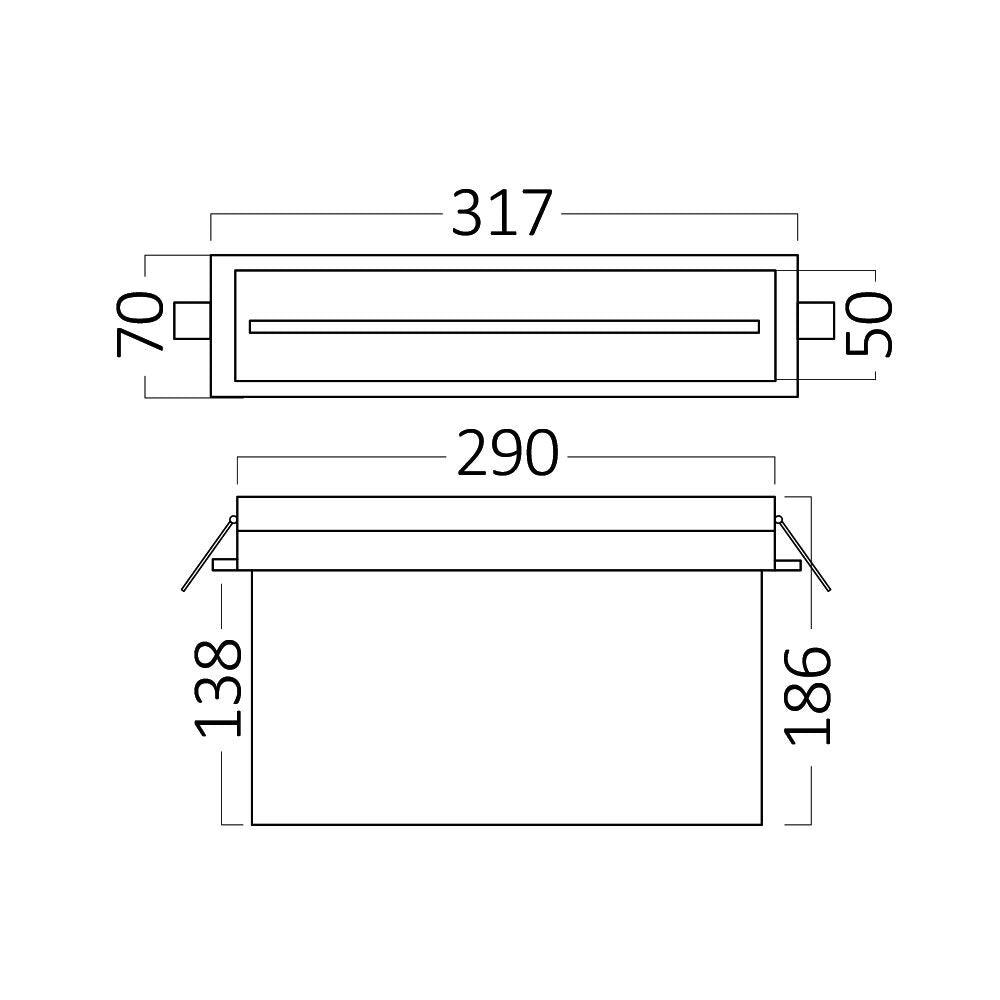 Luminária de Emergência LED 2W Recuada IP20 Braytron com Sinalização de Saída