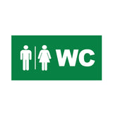 Sinal de Saída para WC em PVC | Placa de Indicação de Banheiro