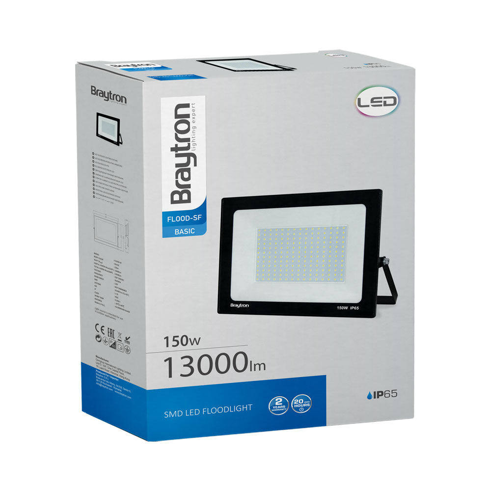 Projetor LED Braytron 150W 3000K | Iluminação Externa à Prova d'Água IP65