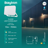 Projetor LED Braytron 20W 3 em 1 | Iluminação Externa IP65 com Múltiplos Temperaturas de Cor