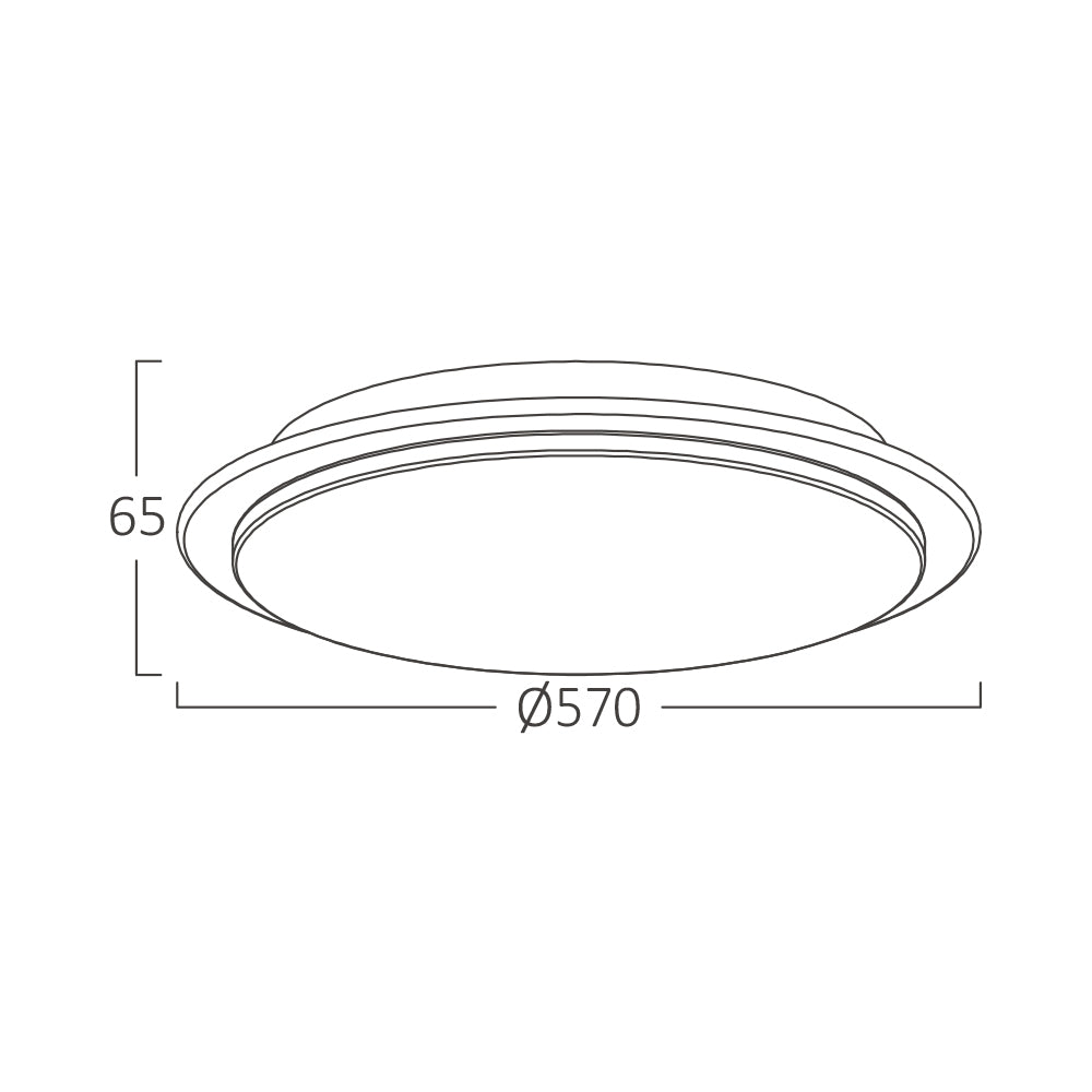 Luminária de Teto Braytron Jade Redonda 44W 3IN1 Diâmetro 570mm | Iluminação Regulável