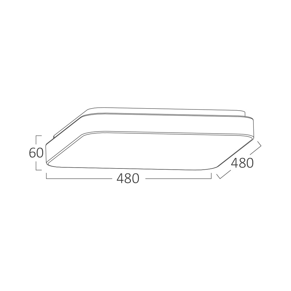 Luminária de Teto Braytron Jade Quadrada 44W 3IN1 Diâmetro 480mm | Iluminação Regulável