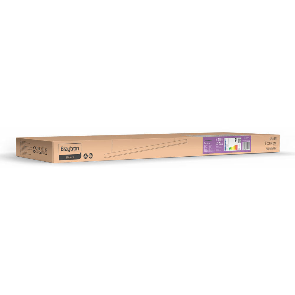 Luminária de Teto Braytron Lina Linear 30W Preta 3IN1 | Iluminação Regulável