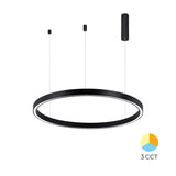 Luminária de Teto Braytron Lina Pendente Redonda 35W Preta 3IN1 | Iluminação Regulável