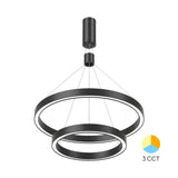 Luminária de Teto Braytron Lina Pendente Redonda 65W Preta 3IN1 | Iluminação Regulável