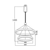 Luminária de Teto Braytron Lina Pendente Redonda 65W Preta 3IN1 | Iluminação Regulável