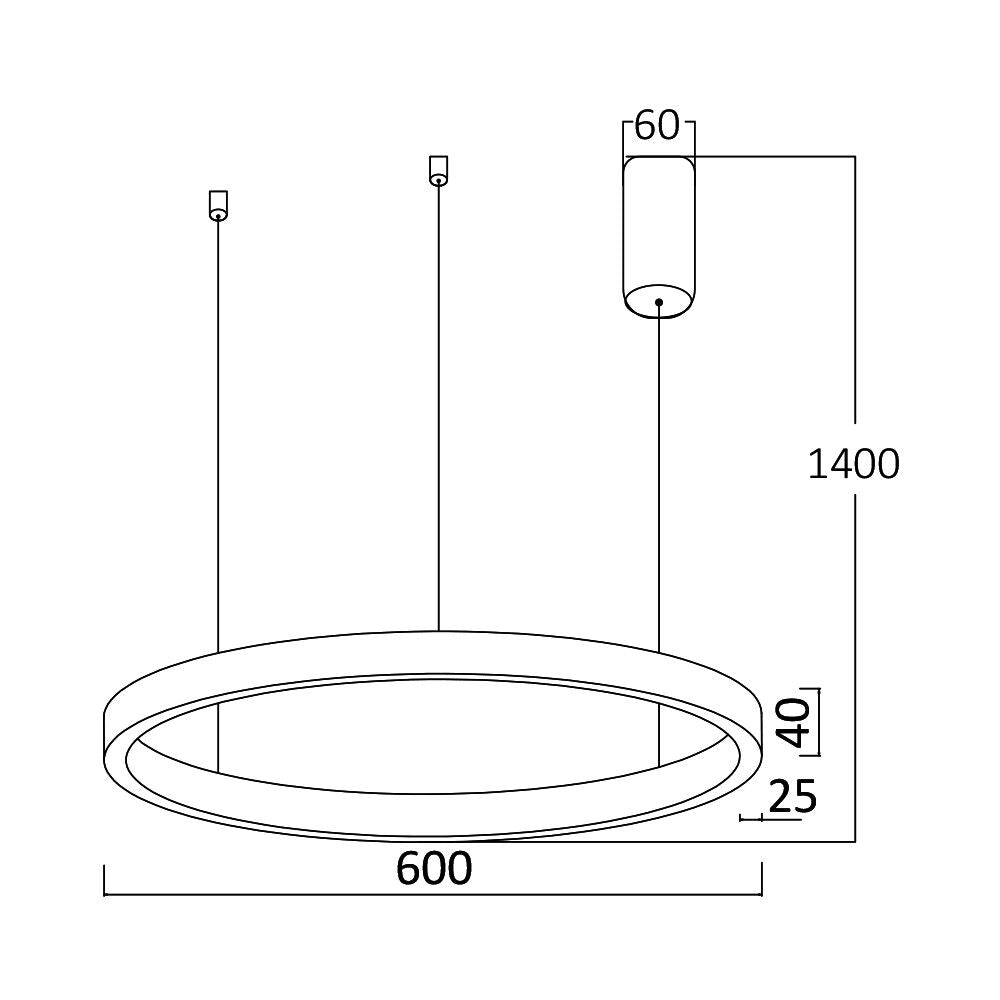 Luminária de Teto Braytron Lina Pendente Redonda 35W Dourada 3IN1 | Iluminação Regulável