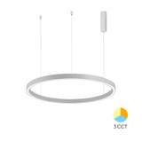 Luminária de Teto Braytron Lina Pendente Redonda 35W Branca 3IN1 | Iluminação Regulável