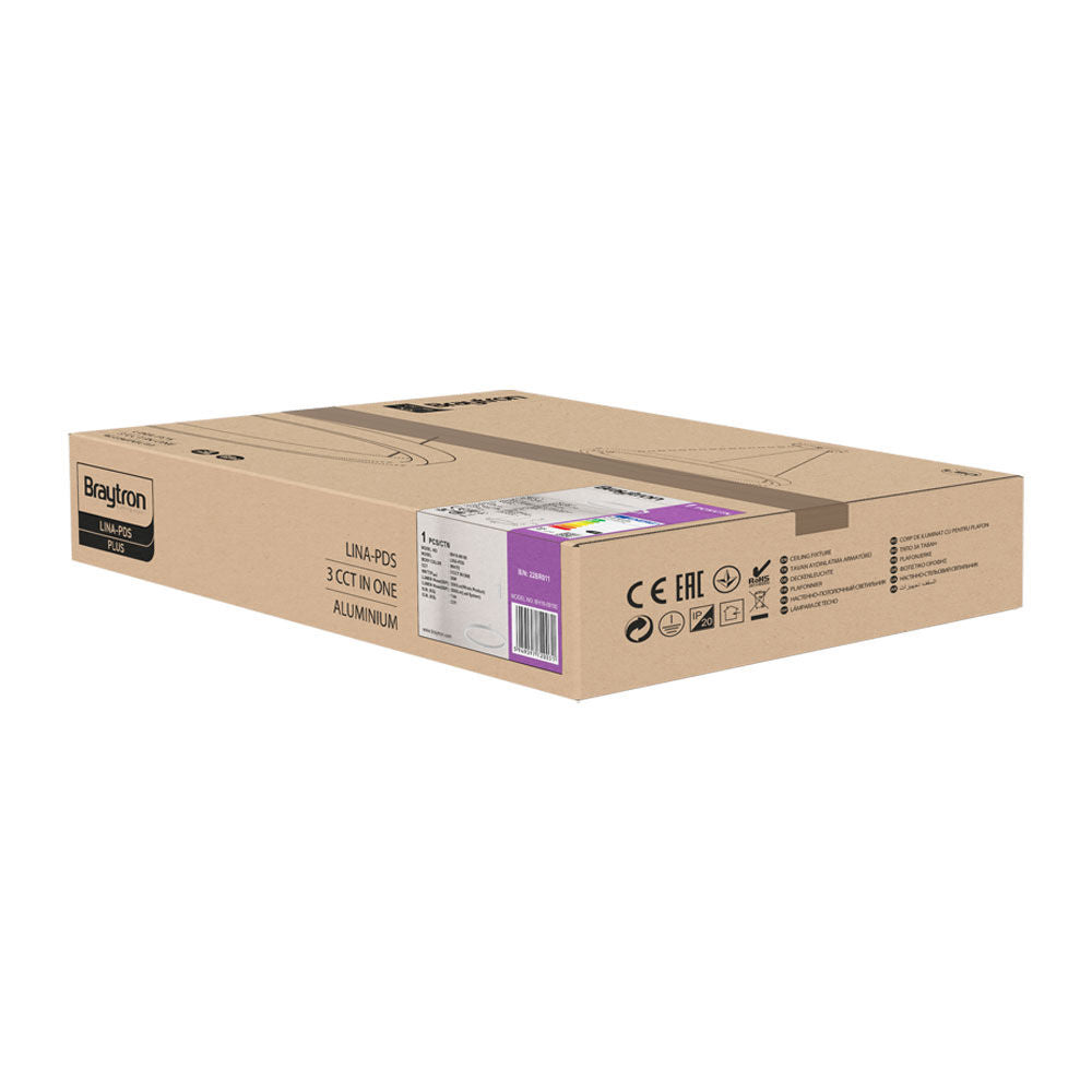 Luminária de Teto Braytron Lina Pendente Redonda 35W Branca 3IN1 | Iluminação Regulável