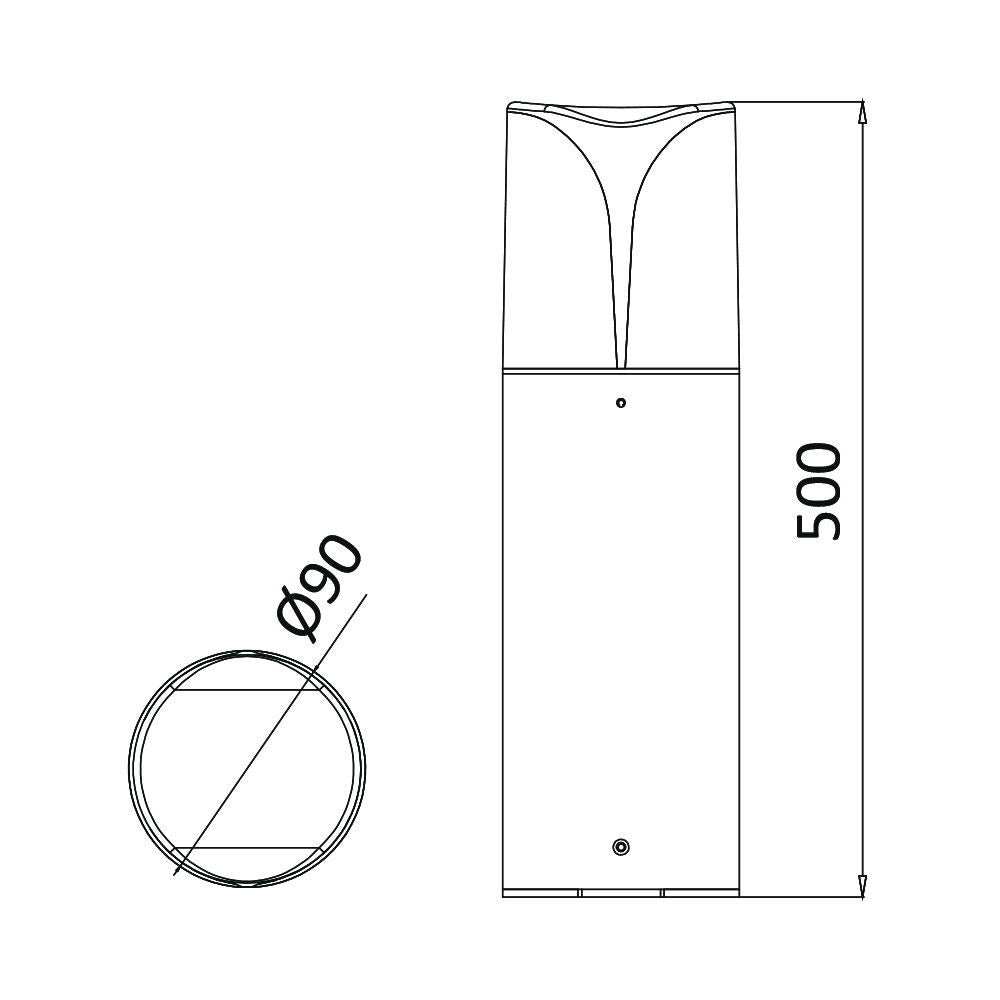 Posto de Luz Braytron Milano 500mm 1xE27 IP44 | Iluminação Externa