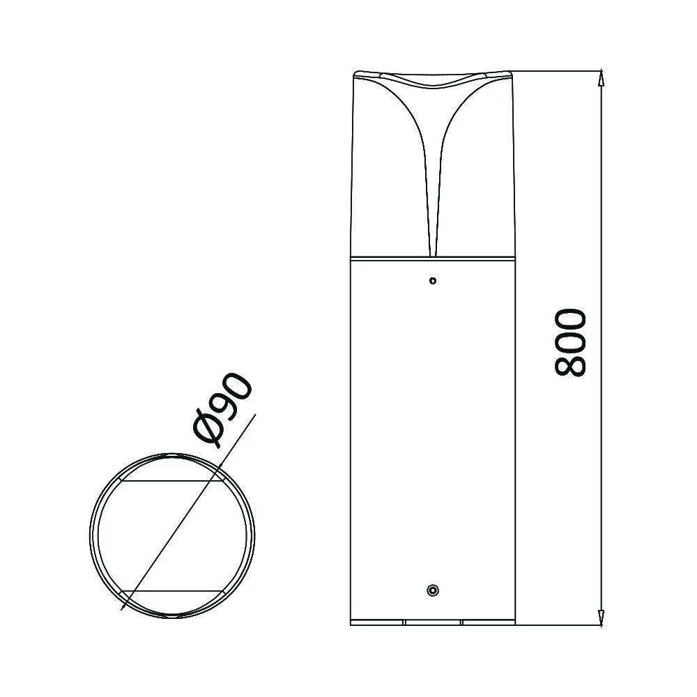 Posto de Luz Braytron Milano 800mm 1xE27 IP44 | Iluminação Externa