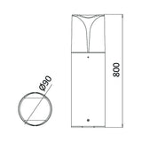 Posto de Luz Braytron Milano 800mm 1xE27 IP44 | Iluminação Externa