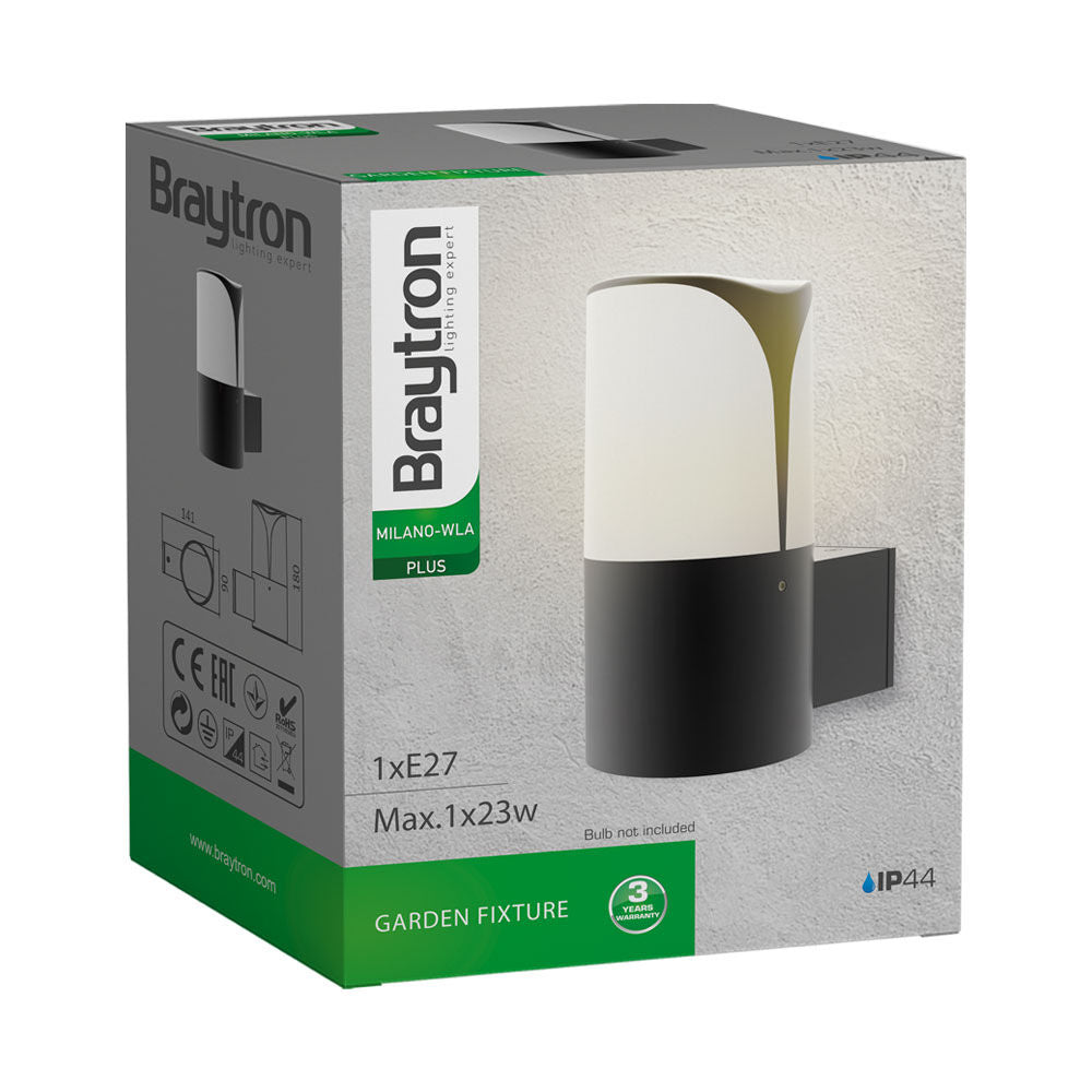 Luminária de Parede Braytron Milano 1xE27 IP44 | Iluminação Externa