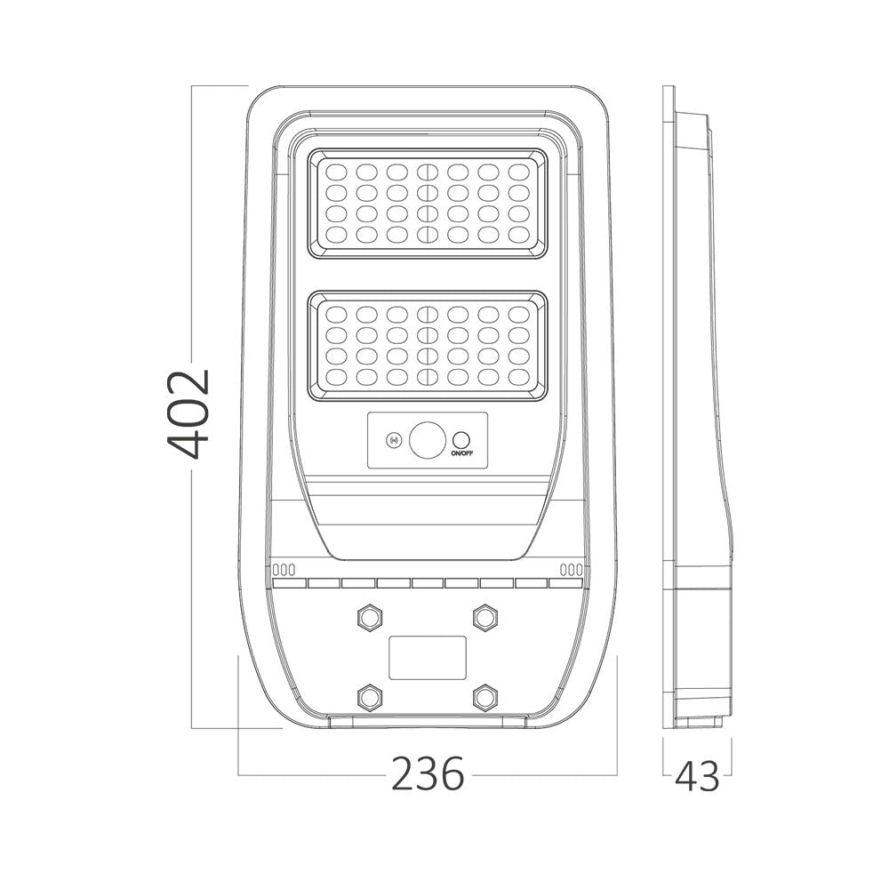 Luminária Solar Braytron ST01 60W | Iluminação Pública LED Solar IP65 6500K