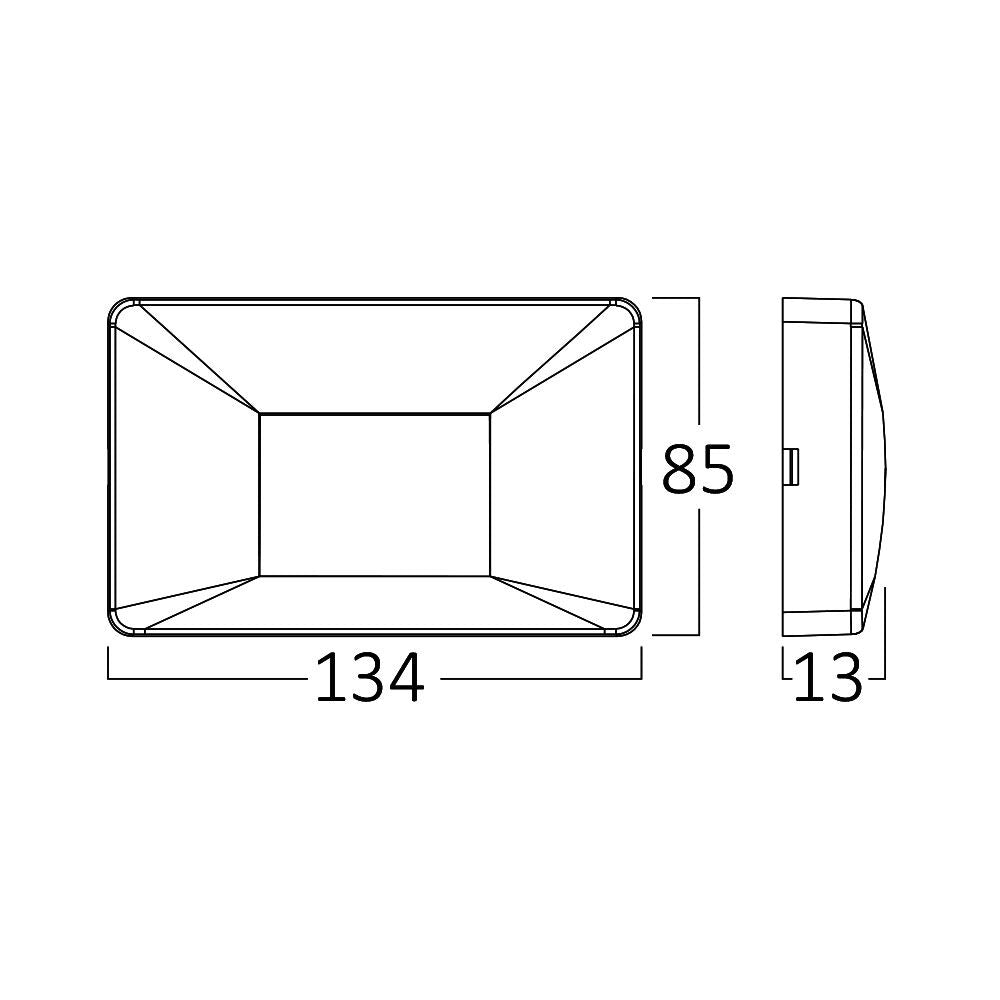 Luminária de Parede Braytron Vekta 3W Quadrada Preta 4000K IP65 | Iluminação Externa