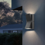 Luminária de Parede Braytron Vekta 2x6W Quadrada Cinza 3em1 IP65 | Iluminação Externa