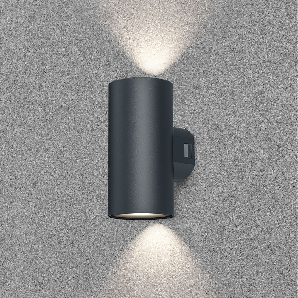 Luminária de Parede Braytron Vekta 2x9W Redonda Preta 1440lm 3000K IP65 | Iluminação Externa