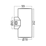 Luminária de Parede Braytron Vekta 2x9W Redonda Preta 1440lm 3000K IP65 | Iluminação Externa