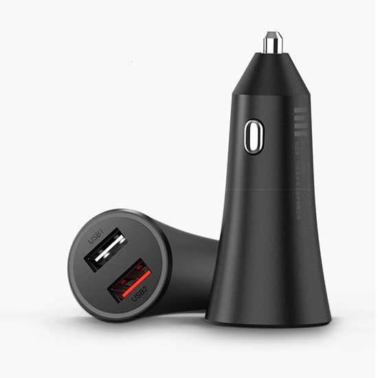 CARREGADOR ISQUEIRO XIAOMI MI 37W 5V 1X USB 2.A + 1X USB 3.A PRETO