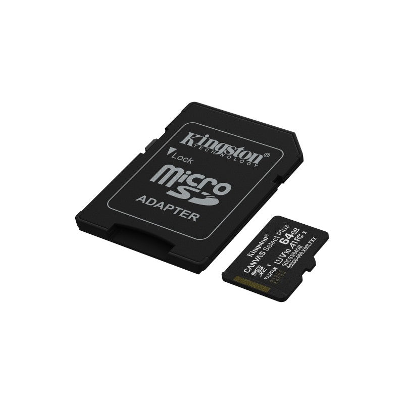 CARTÃO DE MEMÓRIA MICRO SDXC  64GB KINGSTON CANVAS GO! PLUS GEN 3 CL10 UHS-I U3 170MB/S C/ADAPTADOR PRETO