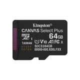 CARTÃO DE MEMÓRIA MICRO SDXC  64GB KINGSTON CANVAS GO! PLUS GEN 3 CL10 UHS-I U3 170MB/S C/ADAPTADOR PRETO