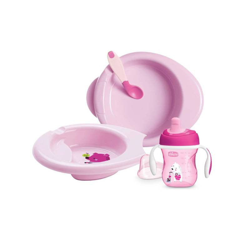 CHICCO CONJUNTO DE PAPA ROSA 4PCS 6M+