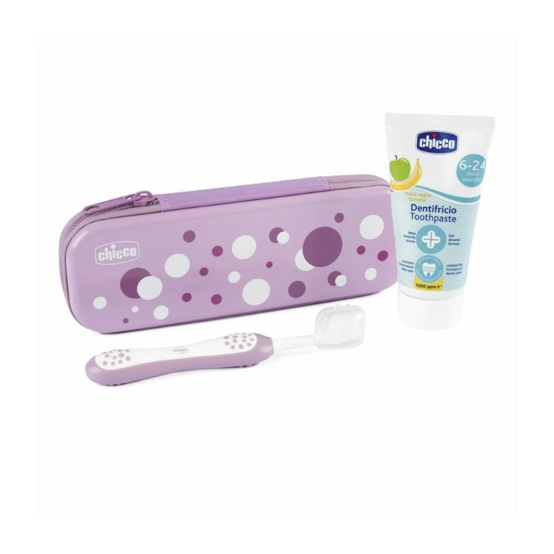 CHICCO KIT ESCOVA & PASTA DENTE LILAS 6-