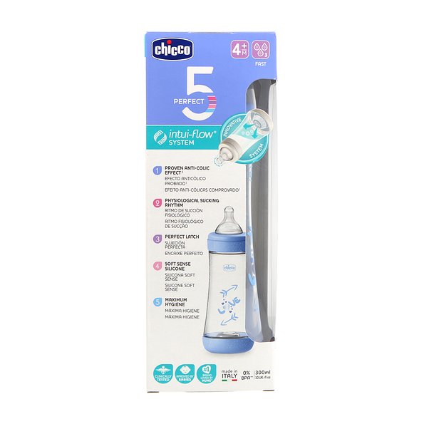 CHICCO BIBERAO PLAS PERFECT5 AZUL 300ML